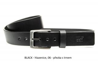 Opasek vlastní design barva popruhu: BLACK - hlazenice, typ přezky k popruhu: 06 - přezka s trnem, Obvod pasu v cm: 100