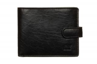 Pánská kožená peněženka SCOTT Black černá lesklá