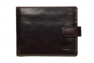 Pánská kožená peněženka SCOTT Brown tmavě hnědá lesklá