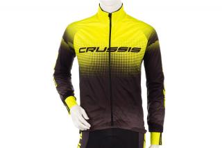 Cyklistická bunda CRUSSIS No-Wind, černá/žlutá, vel. XL Velikost: 3XL