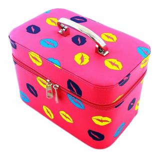 Kosmetický kufřík se zrcátkem - růžový