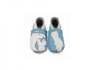 Lait et Miel - kožené capáčky Barefoot - Medvědi Valikost: 6-12 m.