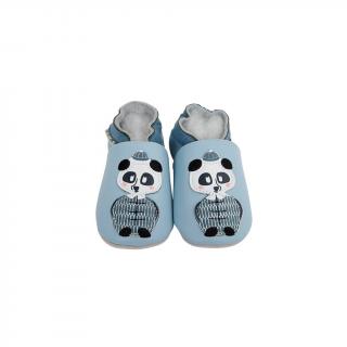 Lait et Miel - kožené capáčky Barefoot - Panda Valikost: 12-18 m.