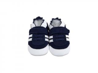 Lait et Miel - kožené capáčky Barefoot - Tenisky navy Valikost: 0-6 m.