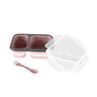 Zopa - Silikonový svačinový box s příborem - velký Barva: Old Pink