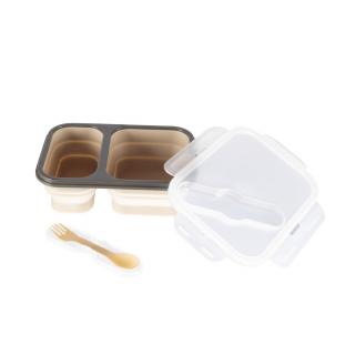 Zopa - Silikonový svačinový box s příborem - velký Barva: Sand Beige