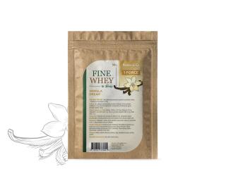 FINE WHEY – přírodní protein slazený stévií – 30 g Vyber si z těchto lahodných příchutí: Vanilla dream