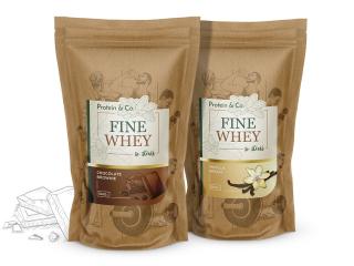 Protein&Co. FINE WHEY – přírodní protein slazený stévií 2 000 g Zvol příchuť: Vanilla dream, Zvol příchuť: Chocolate brownie