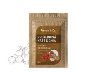 Protein&co. proteinová kaše s chia 80 g Zvol příchuť: Arašídy s brusinkami