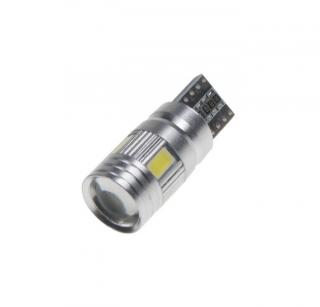 Žárovka LED 12V čirá T10 6SMD s rezistorem