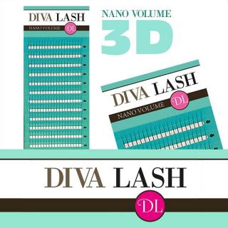 DIVA Nano Volume 3D řasy / C 0,07 Délka řas: 10 mm