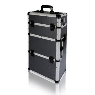 Kosmetický kufr na kolečkách - stříbrný