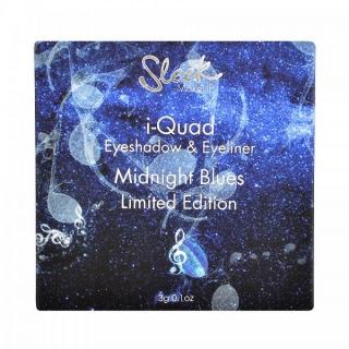 Sleek MakeUp i-QUAD-Midnight Blues- paletka očních stínů a gelová linka