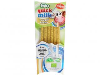 Bio Quick Milk Magická brčka do mléka s příchutí vanilka Amylon 6x6g