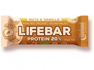 Bio tyčinka Lifebar protein Vanilla nuts 47g