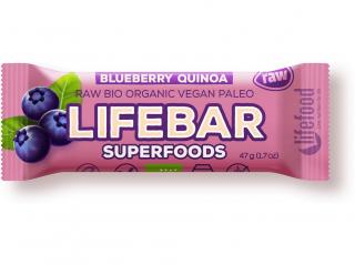 Bio tyčinka Lifebar Superfoods borůvka quinoa 47g