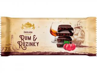 Tabulková čokoláda Rozinky a Rum 200g