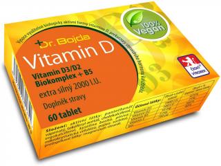VEGANSKÝ Vitamín D3/D2  Biokomplex + B5 extra silný 2000 I.U. 60 tbl.