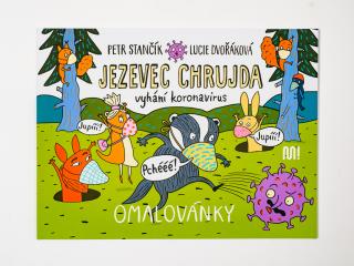 Jezevec Chrujda vyhání koronavirus (omalovánky) Produkt s mírně poškozeným obalem: Produkt s mírně poškozeným obalem