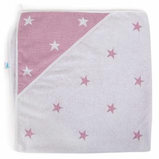 Ceba ručník s kapucí 100x100  Stars Pink Melange