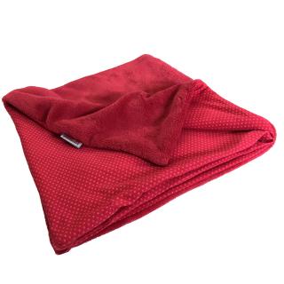 Bonding deka novorozenecká 72x72 cm - puntíček bavlna / mikroplyš červená
