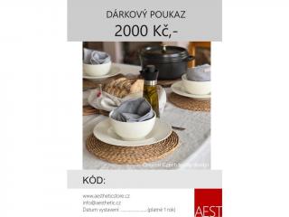 Elektronický dárkový poukaz Hodnota: 2000 KČ
