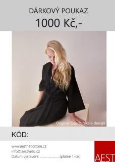 Elektronický dárkový poukaz - slowfashion Hodnota: 1000 KČ