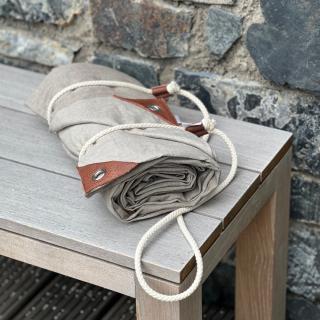 Exkluzivní pikniková deka celolněná STONE - Přírodní /len natural 140x200 cm