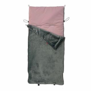 Fusak jarní/ přechodový 3v1 - šedý mikroplyš / růžová bavlna