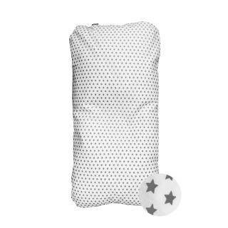 Hnízdo pro miminko péřové-podložka - bavlněné plátno - hvězdička šedá / bílá