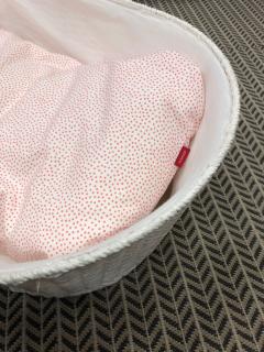 Hnízdo pro miminko péřové-podložka - bavlněné plátno - minimum flamingo / bílá
