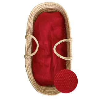 Hnízdo pro miminko péřové-podložka - bavlněný úplet s elastanem-červená s puntíčkem bonding