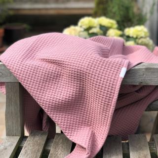 Letní vaflová deka - Béžová Bavlněná vaflovina: Starorůžová