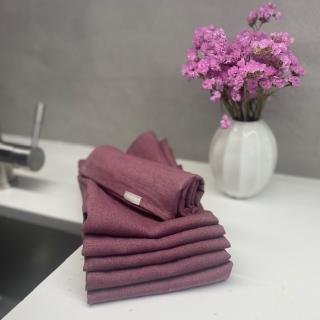 Lněná utěrka SET 5+1 ZDARMA - Šeříková (Lilac)