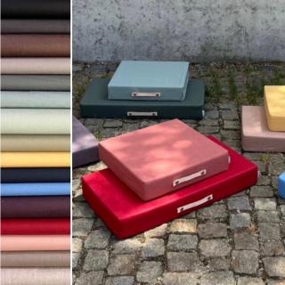 Polstry / podsedáky, povlaky - na míru - MIX barev Len 100%, se zátěrem: Červená (Red), Rozměr mix: do 50x100 cm, Tloušťka výplně: 4 cm
