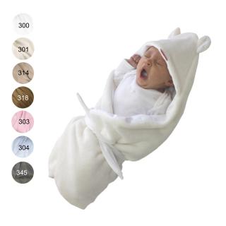 Rychlozavinovačka s kapucí novorozenecká - Letní - Mikroplyš / bavlna - 72x72cm Barva: 300 - bílá