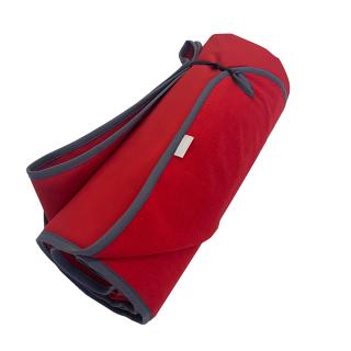 Softshellová outdoorová deka - červená s lemem šedým Rozměr mix: 100x150 cm - malá