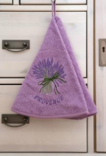Kulatý ručník - Levandule Barva: Lila, Výšivka: Levandule