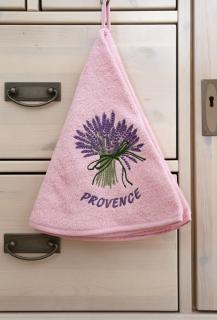 Kulatý ručník - Levandule Barva: Růžová, Výšivka: Levandule
