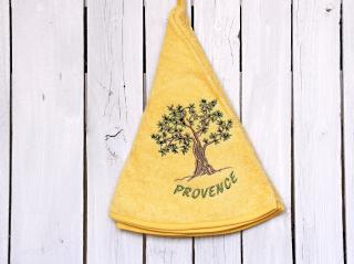 Kulatý ručník - Olivovník Barva: Žlutá, Výšivka: Olivovník
