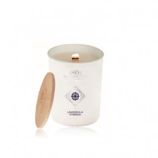 Luxusní svíčka  - Levandule z Provence 180g v bílém mléčném skle