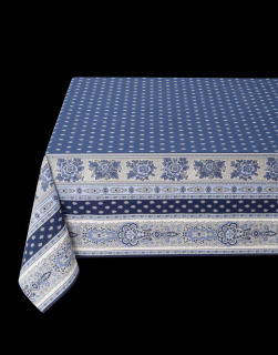 Ubrus - Bastide - Obdélníkový - S ozdobným lemem Barva: Námořnícká modrá, Rozměr: 155x120, Kolekce: Bastide