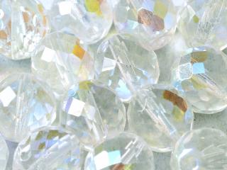 Broušené korálky 14mm, barva crystal s AB 00030/28701 Balení: 1 ks