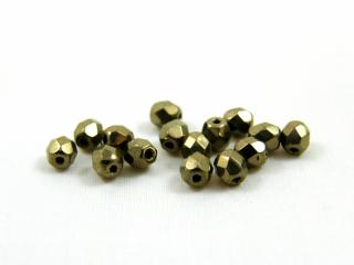 Broušené korálky 3mm, barva zlatá kovová 23980/90215 Balení: 1 ks