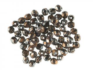 Broušené korálky 4mm, barva černá s úpravou 23980/45703 Balení: 1 ks