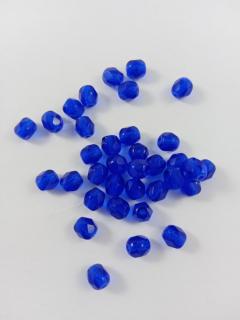 Broušené korálky 4mm, barva modrá 30080 Balení: 1 ks