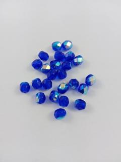 Broušené korálky 4mm, barva modrá s AB 30080/28701 Balení: 1 ks