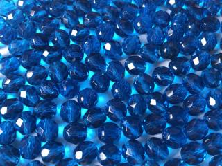 Broušené korálky 8mm, barva modrá 60060 Balení: 20 ks