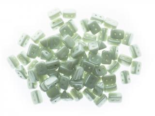 Dvoudírkové korálky Trios 6x4mm, barva perleťová světle zelená Balení: 1 ks