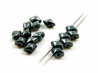 Dvoudírkové korálky Vario 5x3mm, barva hematit Balení: 10 g (cca 120 ks)